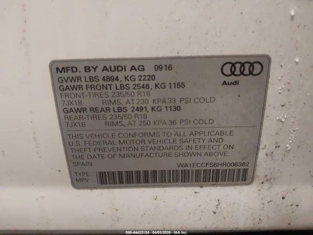 2017 AUDI Q3 2.0T PREMIUM 9