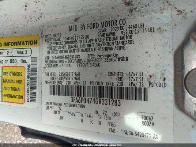 2016 FORD FUSION SE 9