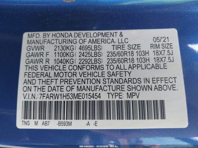 2021 HONDA CR-V 2WD EX 9