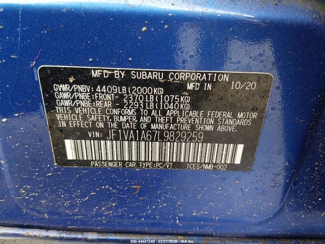 2020 SUBARU WRX 9