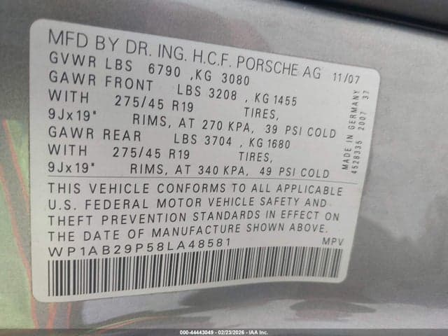 2008 PORSCHE CAYENNE S 9