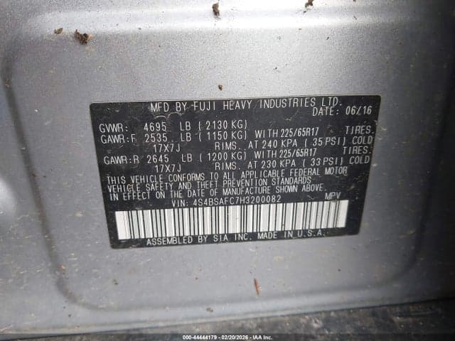2017 SUBARU OUTBACK 2.5I PREMIUM 9