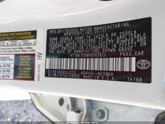 2017 TOYOTA AVALON XLE 9