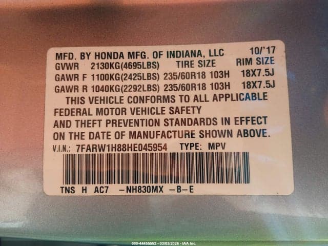 2017 HONDA CR-V EX-L/EX-L NAVI 9