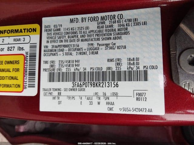 2019 FORD FUSION SE 9