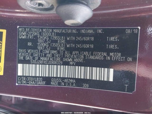 2018 TOYOTA HIGHLANDER XLE 9