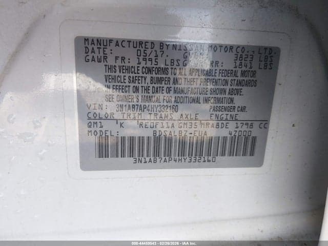 2017 NISSAN SENTRA S 9