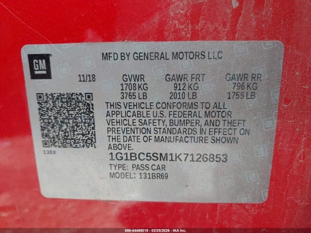 2019 CHEVROLET CRUZE LS 9