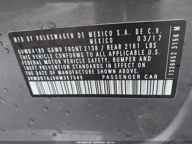 2017 VOLKSWAGEN JETTA 1.4T SE 9