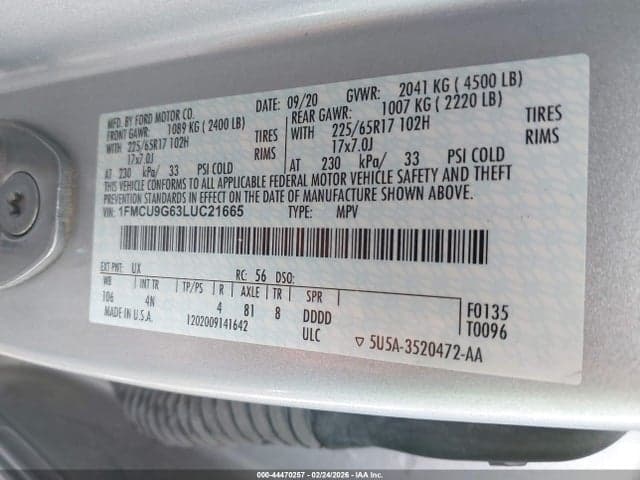 2020 FORD ESCAPE SE 9