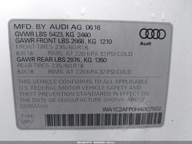 2017 AUDI Q5 2.0T PREMIUM 9