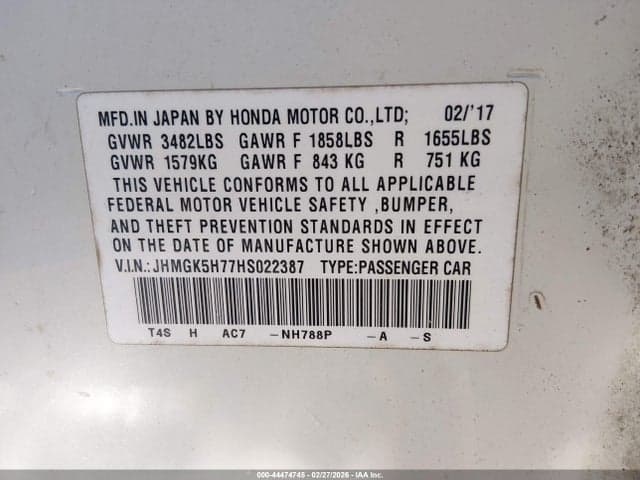 2017 HONDA FIT EX 9