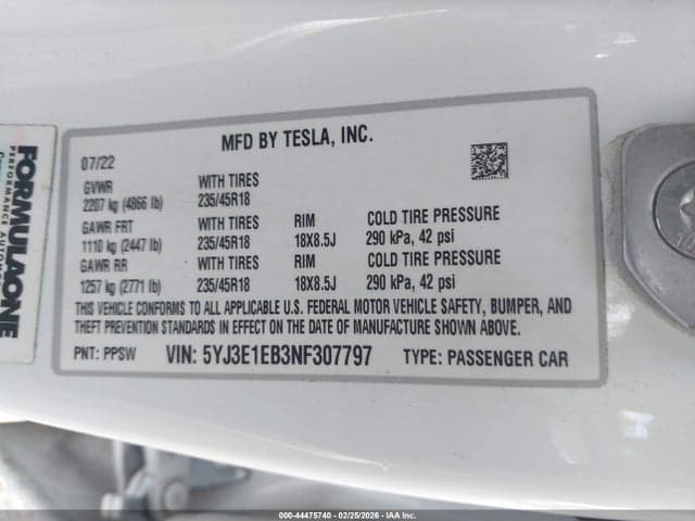 2022 TESLA MODEL 3 LONG RANGE DUAL MOTOR ALL-WHEEL DRIVE 9