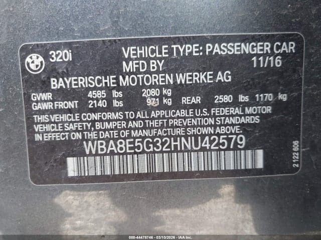 2017 BMW 320I XDRIVE 10