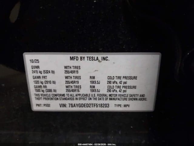 2026 TESLA MODEL Y PREMIUM REAR-WHEEL DRIVE/STANDARD REAR-WHEEL DRIVE 9