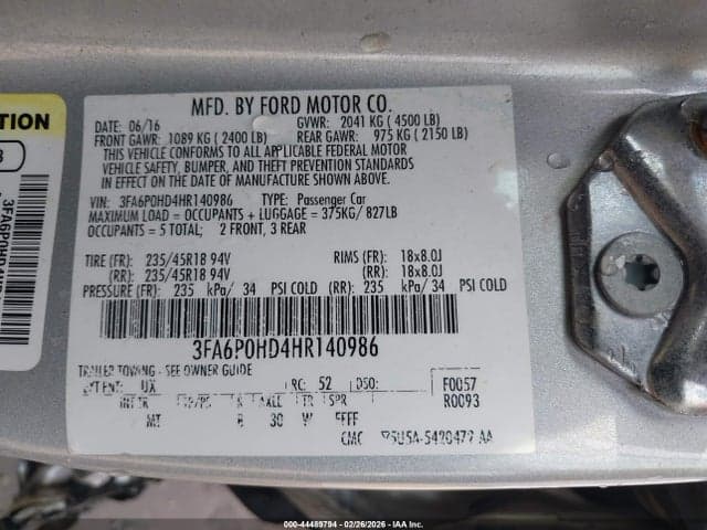 2017 FORD FUSION SE 9