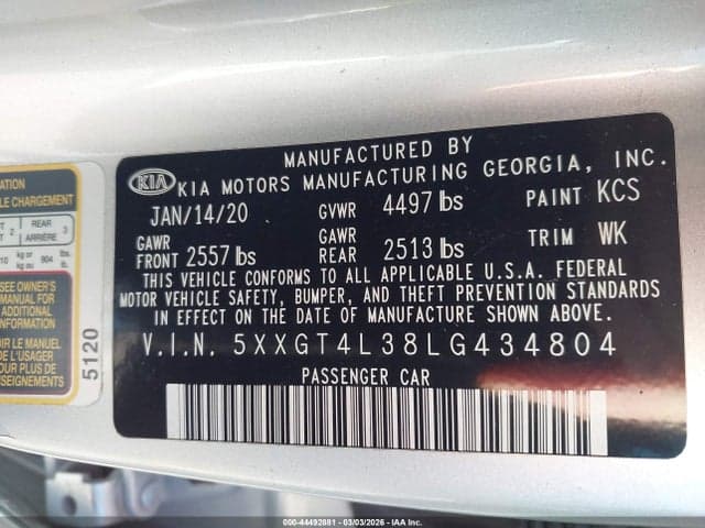 2020 KIA OPTIMA LX 9