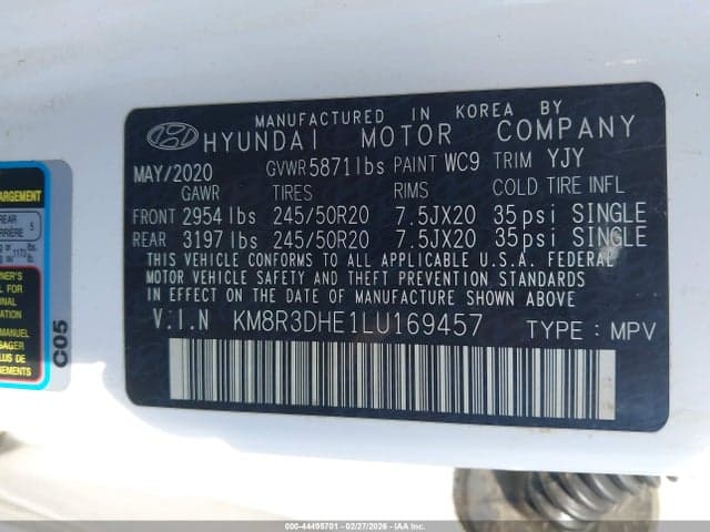 2020 HYUNDAI PALISADE SEL 9