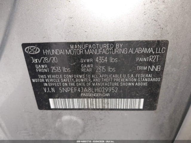 2020 HYUNDAI SONATA SEL 9