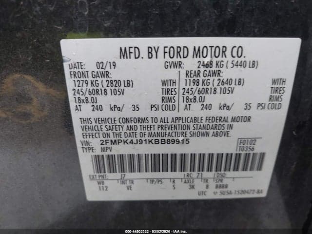 2019 FORD EDGE SEL 9