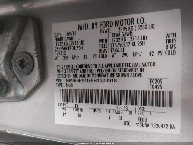 2017 FORD TRANSIT CONNECT TITANIUM 9