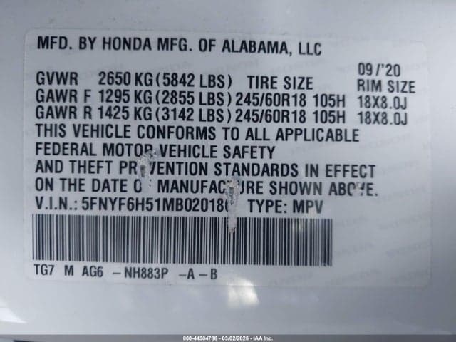 2021 HONDA PILOT AWD EX-L 9
