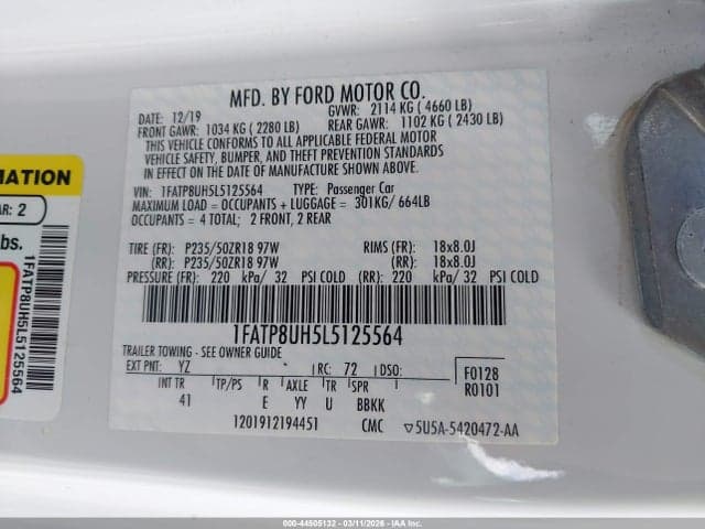 2020 FORD MUSTANG ECOBOOST PREMIUM 9