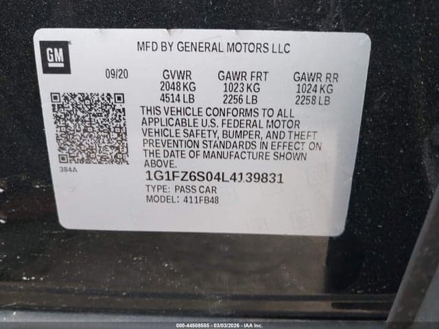2020 CHEVROLET BOLT EV FWD PREMIER 9