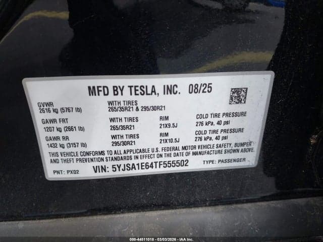 2026 TESLA MODEL S PLAID 9
