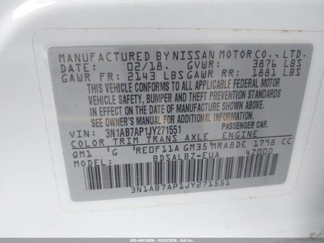 2018 NISSAN SENTRA S 9