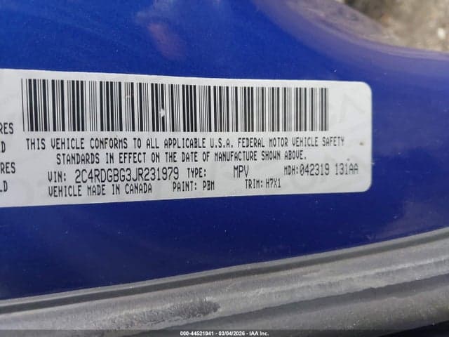2018 DODGE GRAND CARAVAN SE 9