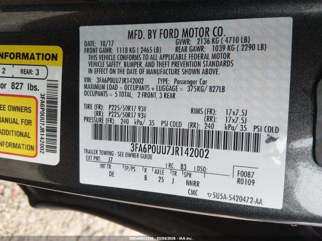 2018 FORD FUSION S HYBRID 9