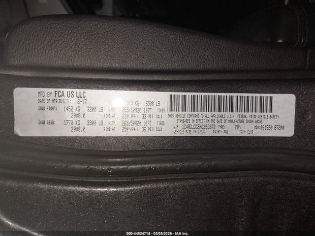 2017 DODGE DURANGO GT AWD 9