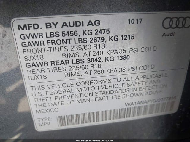2018 AUDI Q5 2.0T PREMIUM/2.0T TECH PREMIUM 9