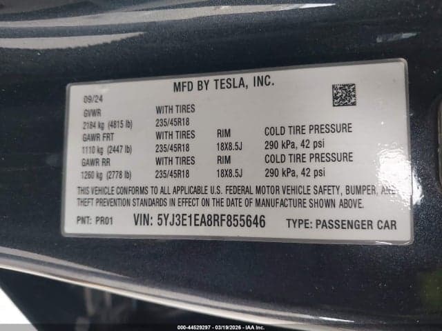 2024 TESLA MODEL 3 LONG RANGE DUAL MOTOR ALL-WHEEL DRIVE/REAR-WHEEL DRIVE 9