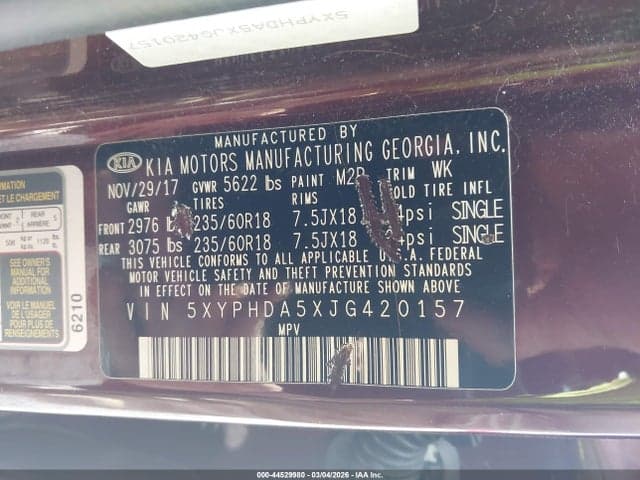 2018 KIA SORENTO 3.3L EX 9