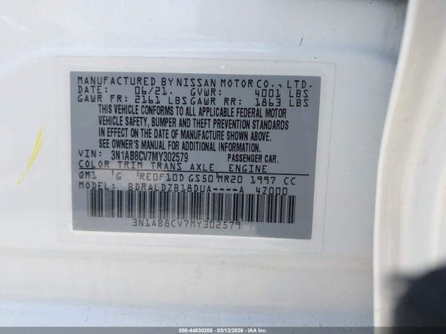2021 NISSAN SENTRA SV XTRONIC CVT 9
