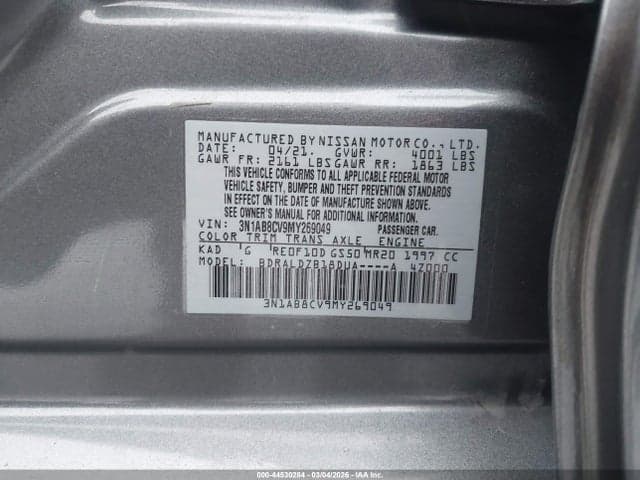 2021 NISSAN SENTRA SV XTRONIC CVT 9