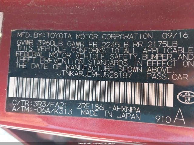 2017 TOYOTA COROLLA IM 9