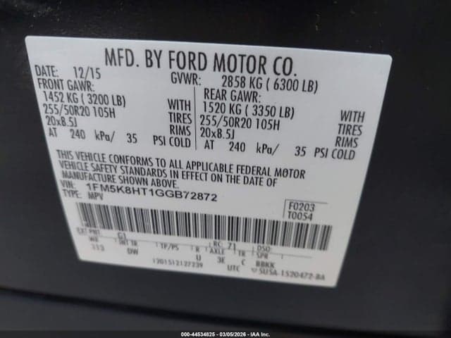 2016 FORD EXPLORER PLATINUM 9
