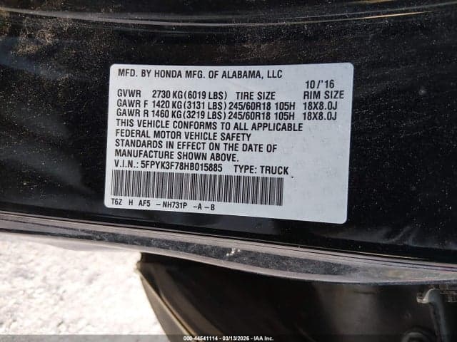 2017 HONDA RIDGELINE RTL-E 9