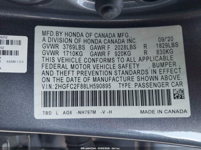 2020 HONDA CIVIC SPORT 9