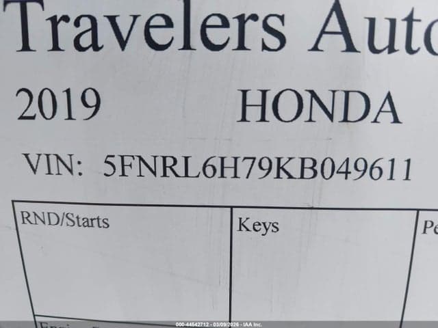 2019 HONDA ODYSSEY EX-L 9