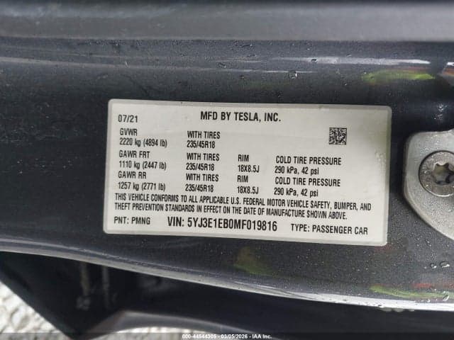 2021 TESLA MODEL 3 LONG RANGE DUAL MOTOR ALL-WHEEL DRIVE 9