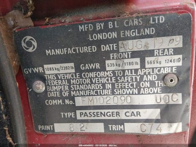 1979 MG SPITFIRE 9