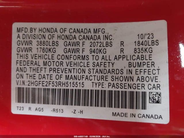 2024 HONDA CIVIC SPORT 9