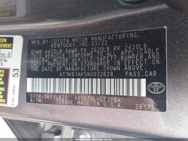 2022 TOYOTA CAMRY XSE 9