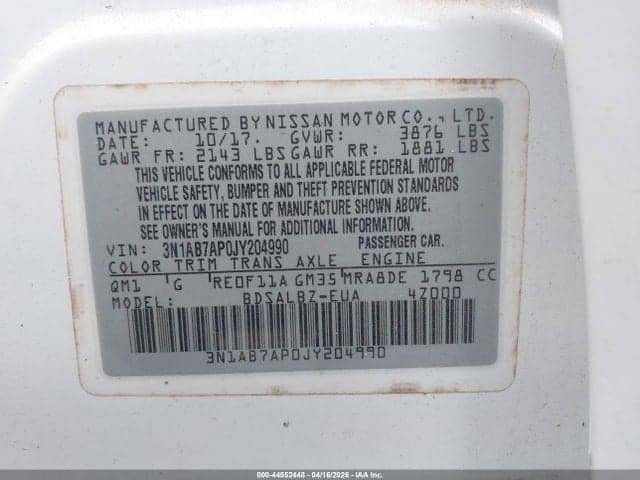 2018 NISSAN SENTRA S 9
