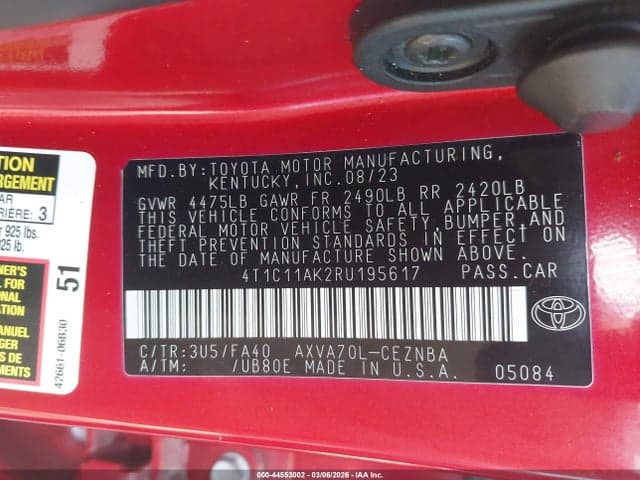 2024 TOYOTA CAMRY LE 9