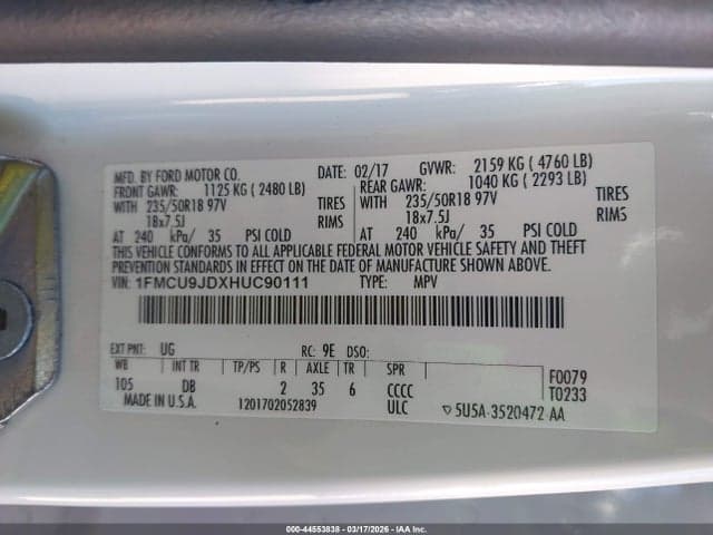 2017 FORD ESCAPE TITANIUM 9